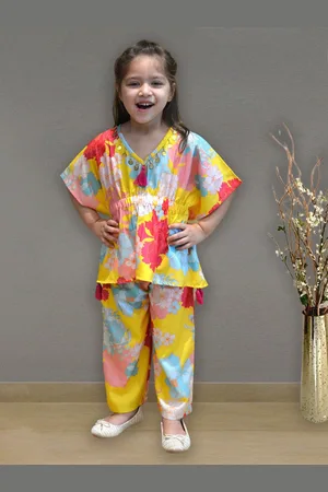 A.T.U.N. Girls Printed Top With Pyjamas