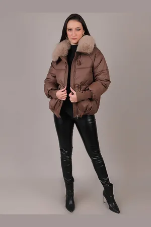 iki chic Women Spread Collar Solid Casual Parka Windcheater Puffer Jacket