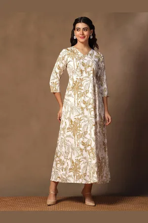 Moda Rapido Women V-Neck Cotton A-Line Midi Dress