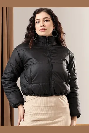 KOTTY Women Mock Collar Solid Casual Puffer Insulator Jacket