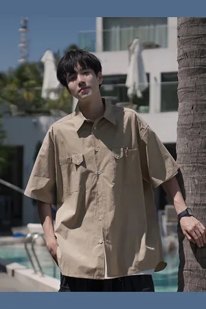 HERE&NOW Men Original Solid Opaque Pocket Detailing Oversized Casual Shirt