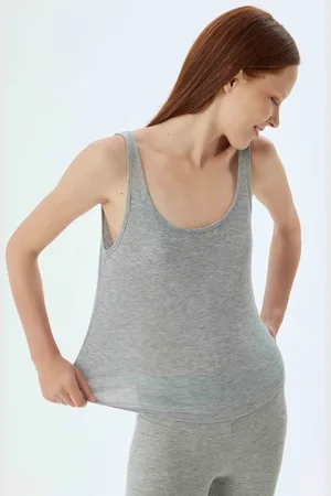 Koton Women Solid Scoop Neck Tank Top