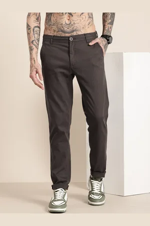 HERE&NOW Men Slim Fit Pure Cotton Chinos Trousers