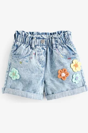 Next Infants Girls 3D Flower Pure Cotton Denim Shorts