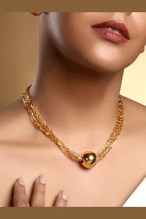 Asmitta Jewellery Rose Gold-Plated Layered Necklace