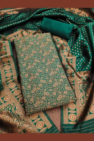 MANVAA Floral Woven Design Unstitched Dress Material