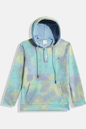 CAVIO Boys Tie and Dye Printed Hooded Sweatshirt