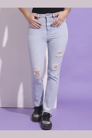 Being Human Women Slim Fit Highly Distressed Light Fade Stretchable Jeans