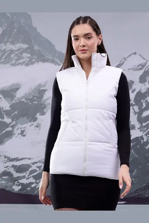 KOTTY Women Mock Collar Solid Casual Puffer Insulator Jacket