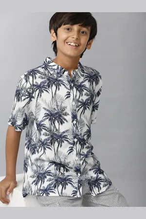 UNDER FOURTEEN ONLY Boys Spread Collar Floral Printed Casual Shirt