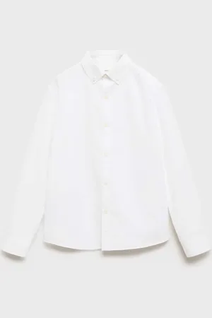 MANGO Boys Solid Pure Cotton Casual Shirt