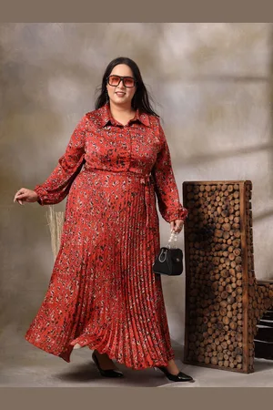 KASSUALLY Women Plus Size Floral Printed Fit & Flare Maxi Dress
