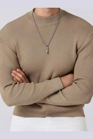 clafoutis Men Self Design Ribbed Sweatshirts