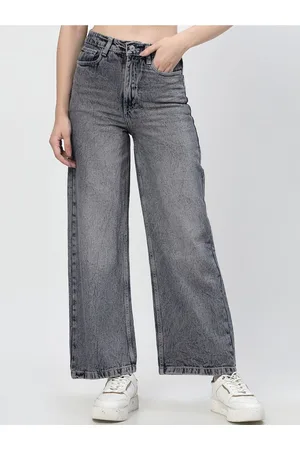 Cosmic Women Straight Fit High-Rise Heavy Fade Cotton Jeans