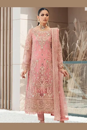 Jaipur Embroidered Organza Semi-Stitched Dress Material
