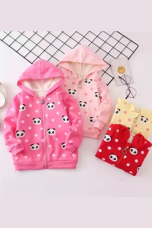 Bold N Elegant Girls Pack of 2 Panda Printed Hooded Sweatshirt