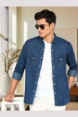Kuons Avenue Smart Slim Fit Opaque Denim Casual Shirt