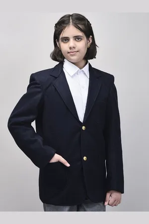 Noty Kids Single-Breasted Button Closure School Winter Woollen Formal Blazer