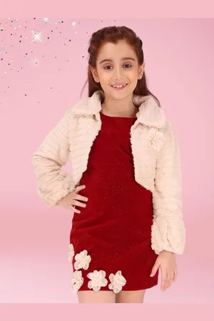 CUTECUMBER Girls Embellished Velvet Sheath Dress