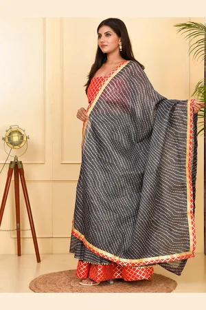 Kesarya Leheriya Printed Ready to Wear Lehenga & Unstitched Blouse With Dupatta