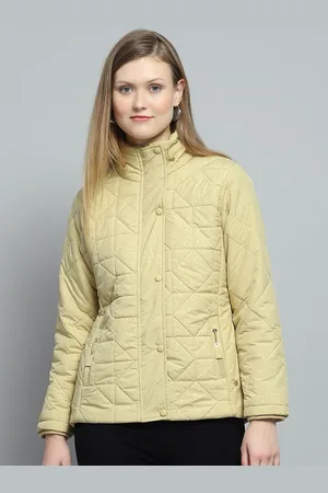 Monte Carlo Women Mandarin Collar Solid Casual Quilted Lightweight Jacket