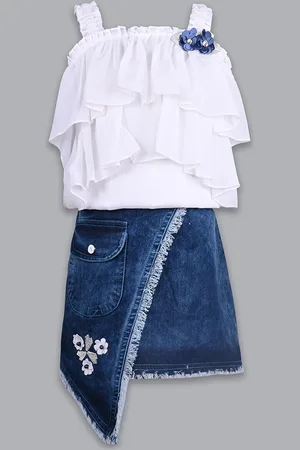 Wish Karo Girls Top with Skirt