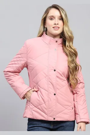 Monte Carlo Women Mock Collar Solid Casual Lightweight Padded Jacket