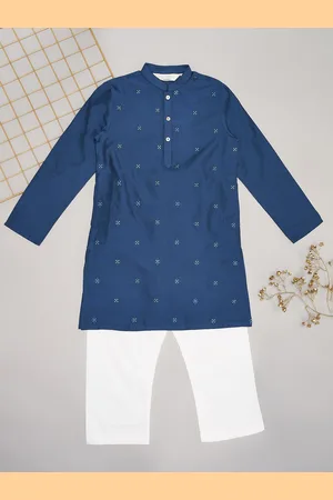 Pantaloons Boys Embroidered Regular Straight Kurta with Pyjamas