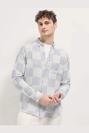 The Bear House Men Checked Button-Down Collar Slim Fit Pure Cotton Shirt