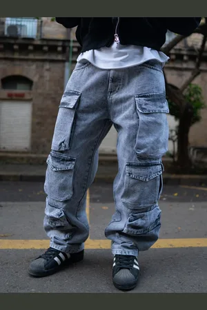 Powerlook Men Loose Fit Mid-Rise Cargo Style Jeans