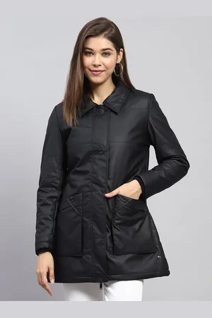 Monte Carlo Women Spread Collar Solid Casual Padded Lightweight Jacket