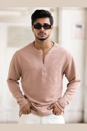 Powerlook Men Self Design Round Neck T-shirt