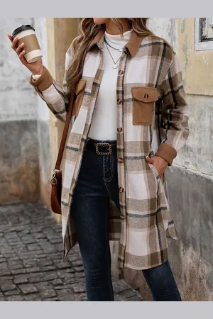 DressBerry Women Checked Single-Breasted Overcoat