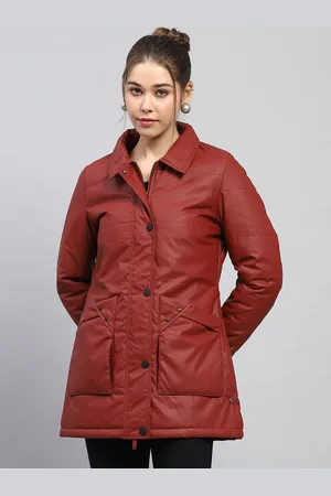Monte Carlo Women Spread Collar Solid Casual Lightweight Padded Jacket