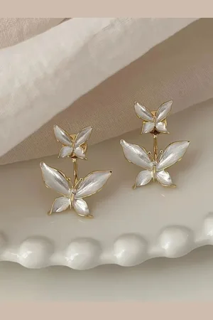 CareDone Gold-Plated Artificial Stones Contemporary Shaped Studs