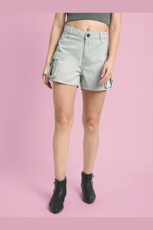 Bene Kleed Women High Rise Regular Fit Pure Cotton Cargo Shorts
