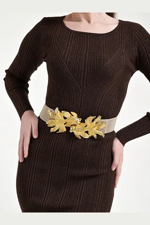 Kazo Women Statement Buckle Broad Elasticated Belt