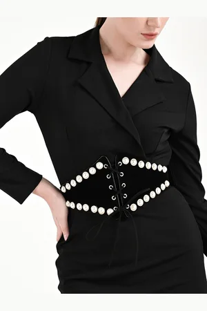 Kazo Women Pearl Detail Broad Corset Belt