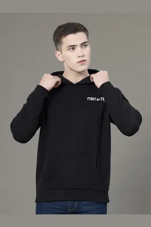 Red Tape Men Graphic Print Fleece Baggy Fit Hoodie