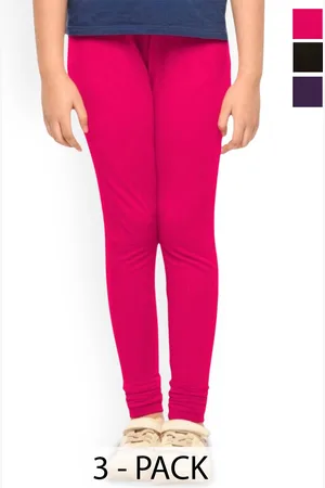 FRENCH KLEIDER Girls Pack Of 3 Churidar Length Leggings