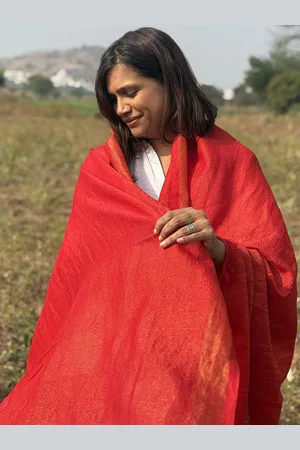 Chidiyaa Sardi Ki Dhoop Berry Brulee Pure Wool Zari Shawl