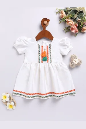 Vastramay Puff Sleeve Fit & Flare Dress