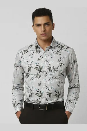 V Dot Men Slim Fit Floral Opaque Printed Formal Shirt