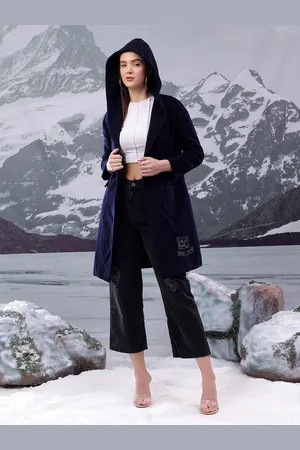 KOTTY Women Shawl Collar Hooded Overcoat