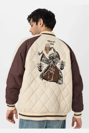 The Souled Store Men Colourblocked Embroidered Blaze Of Fury Puffer Jacket
