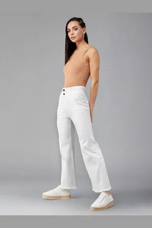 DOLCE CRUDO Women Flared High-Rise Stretchable Jeans