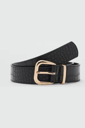 MANGO Women Animal skin Textured Belt