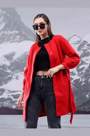 KOTTY Women Notched Lapel Single-Breasted Overcoat