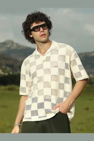 Campus Men Self Design Polo Collar Cotton T-shirt