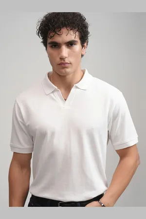 Highlander Men Striped Polo Collar Relaxed T-shirt